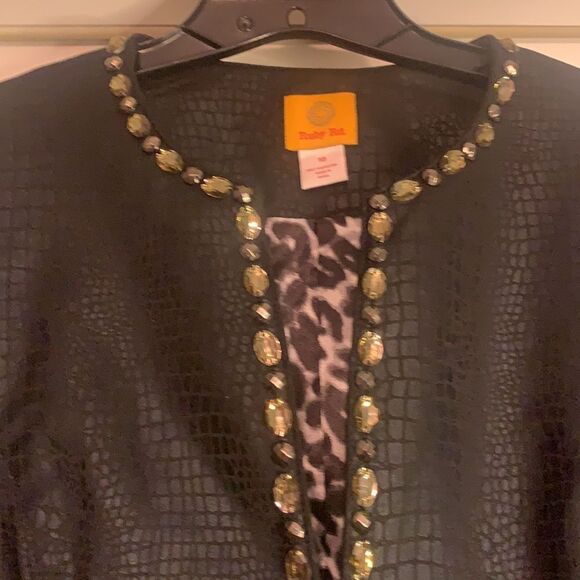 Ruby Rd. Black Jacket Blazer Jewels Jeweled Size 10 - Picture 5 of 6